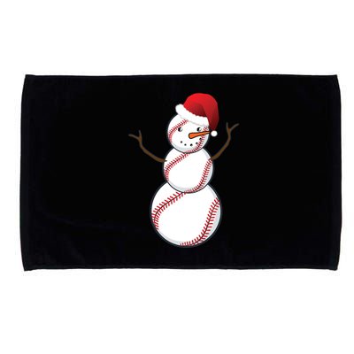 Christmas Baseball Snowman Microfiber Hand Towel