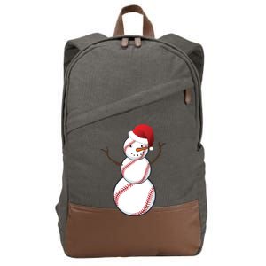 Christmas Baseball Snowman Cotton Canvas Backpack