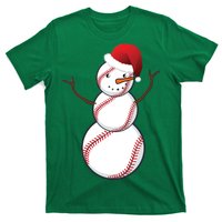 Christmas Baseball Snowman T-Shirt