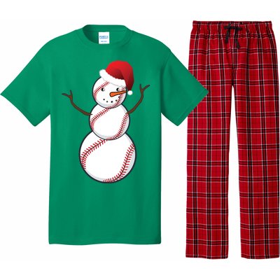 Christmas Baseball Snowman Pajama Set