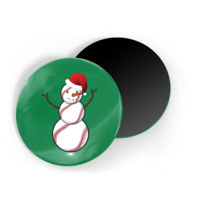 Christmas Baseball Snowman Magnet