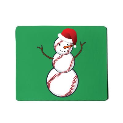 Christmas Baseball Snowman Mousepad