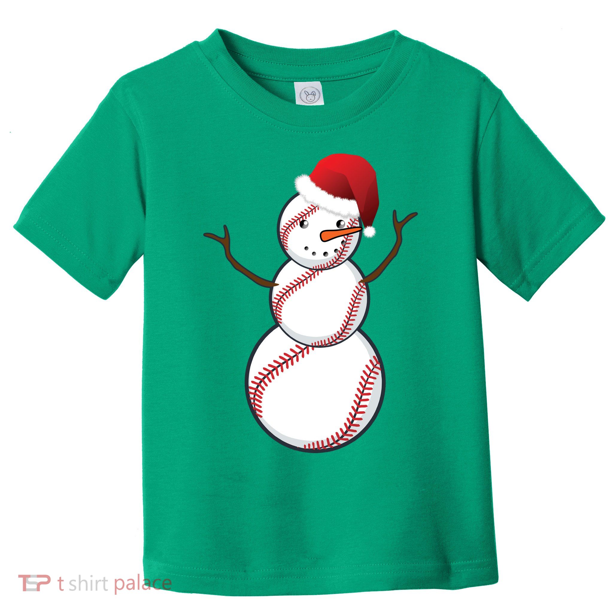 Christmas Baseball Snowman Toddler T-Shirt