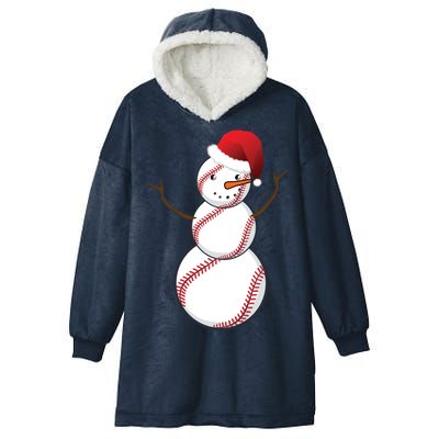 Christmas Baseball Snowman Hooded Wearable Blanket