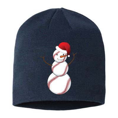 Christmas Baseball Snowman Sustainable Beanie