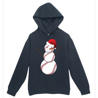 Christmas Baseball Snowman Urban Pullover Hoodie