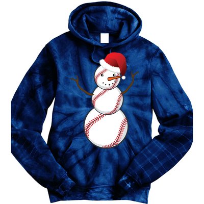 Christmas Baseball Snowman Tie Dye Hoodie