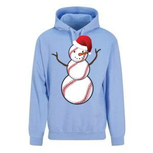 Christmas Baseball Snowman Unisex Surf Hoodie