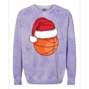 Christmas Basketball Santa Colorblast Crewneck Sweatshirt