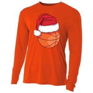 Christmas Basketball Santa Cooling Performance Long Sleeve Crew