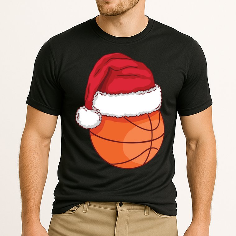 Christmas Basketball Santa Cooling Performance Crew T-Shirt