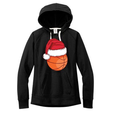 Christmas Basketball Santa Women's Fleece Hoodie