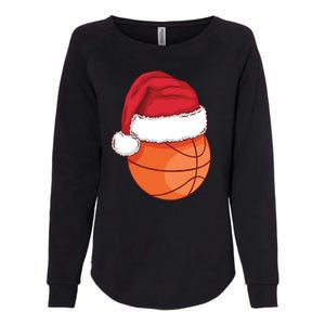 Christmas Basketball Santa Womens California Wash Sweatshirt