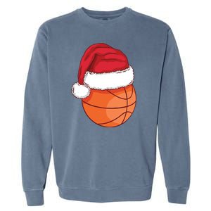 Christmas Basketball Santa Garment-Dyed Sweatshirt