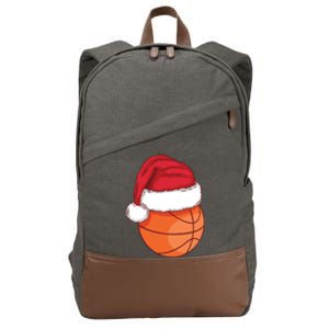 Christmas Basketball Santa Cotton Canvas Backpack