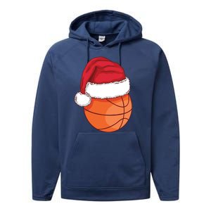 Christmas Basketball Santa Performance Fleece Hoodie