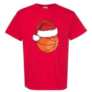 Christmas Basketball Santa Garment-Dyed Heavyweight T-Shirt