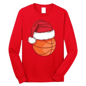 Christmas Basketball Santa Long Sleeve Shirt