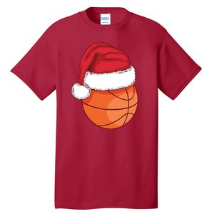 Christmas Basketball Santa Tall T-Shirt