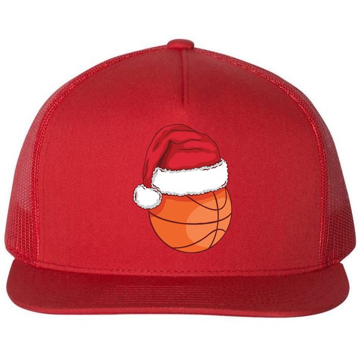 Christmas Basketball Santa Flat Bill Trucker Hat