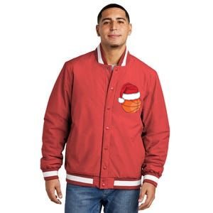 Christmas Basketball Santa Insulated Varsity Jacket