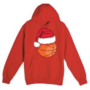 Christmas Basketball Santa Premium Pullover Hoodie