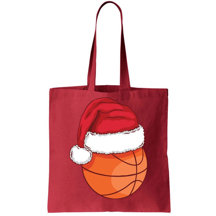 Christmas Basketball Santa Tote Bag