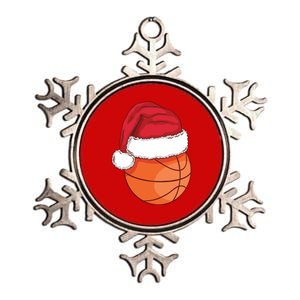 Christmas Basketball Santa Metallic Star Ornament