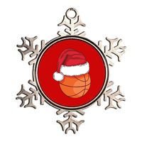 Christmas Basketball Santa Metallic Star Ornament