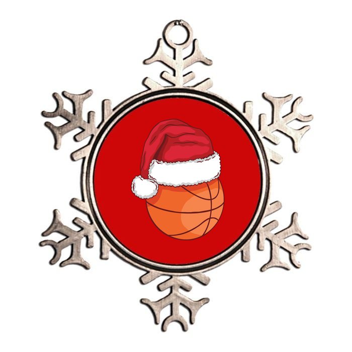 Christmas Basketball Santa Metallic Star Ornament