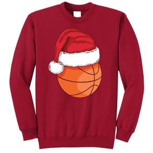 Christmas Basketball Santa Tall Sweatshirt