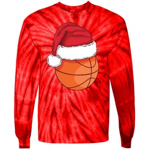 Christmas Basketball Santa Tie-Dye Long Sleeve Shirt