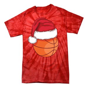 Christmas Basketball Santa Tie-Dye T-Shirt