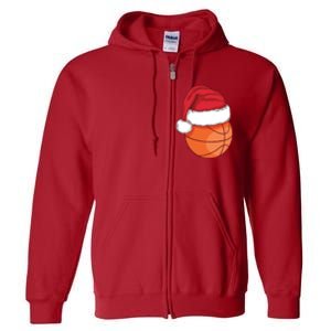 Christmas Basketball Santa Full Zip Hoodie