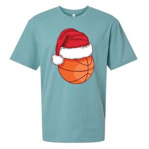 Christmas Basketball Santa Sueded Cloud Jersey T-Shirt