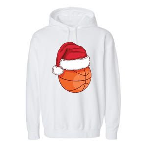 Christmas Basketball Santa Garment-Dyed Fleece Hoodie