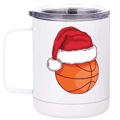 Christmas Basketball Santa 12 oz Stainless Steel Tumbler Cup