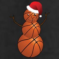 Christmas Basketball Snowman 7 Panel Mesh Trucker Snapback Hat