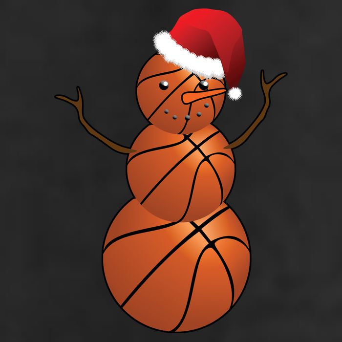 Christmas Basketball Snowman 7 Panel Mesh Trucker Snapback Hat