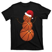 Christmas Basketball Snowman T-Shirt