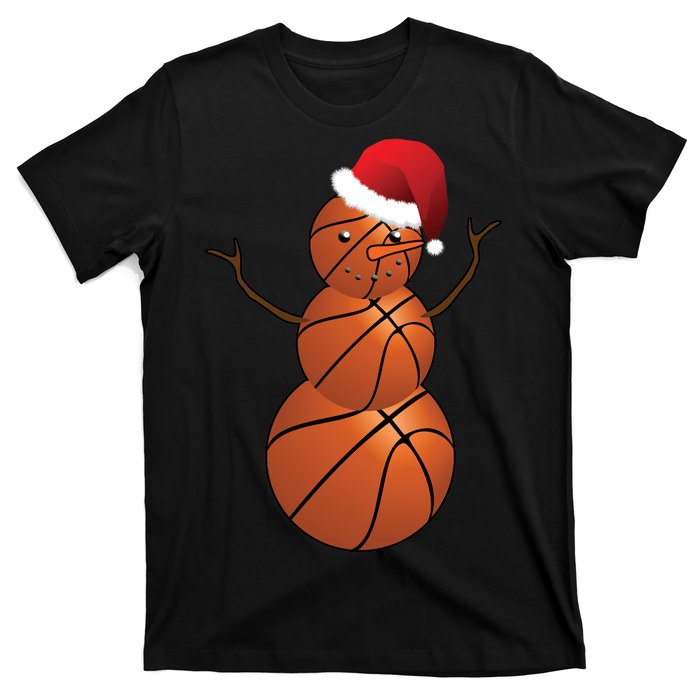 Christmas Basketball Snowman T-Shirt