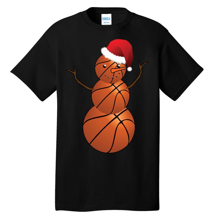 Christmas Basketball Snowman Tall T-Shirt