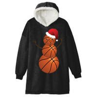 Christmas Basketball Snowman Hooded Wearable Blanket