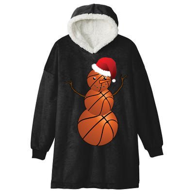 Christmas Basketball Snowman Hooded Wearable Blanket