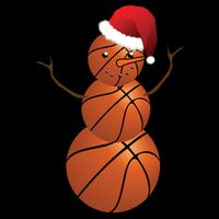 Christmas Basketball Snowman Button