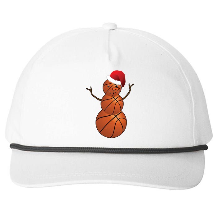 Christmas Basketball Snowman Snapback Five-Panel Rope Hat