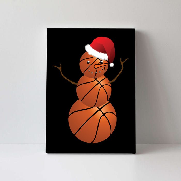 Christmas Basketball Snowman Canvas