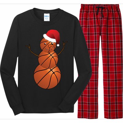 Christmas Basketball Snowman Long Sleeve Pajama Set