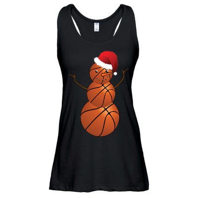 Christmas Basketball Snowman Ladies Essential Flowy Tank