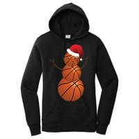 Christmas Basketball Snowman Women's Pullover Hoodie